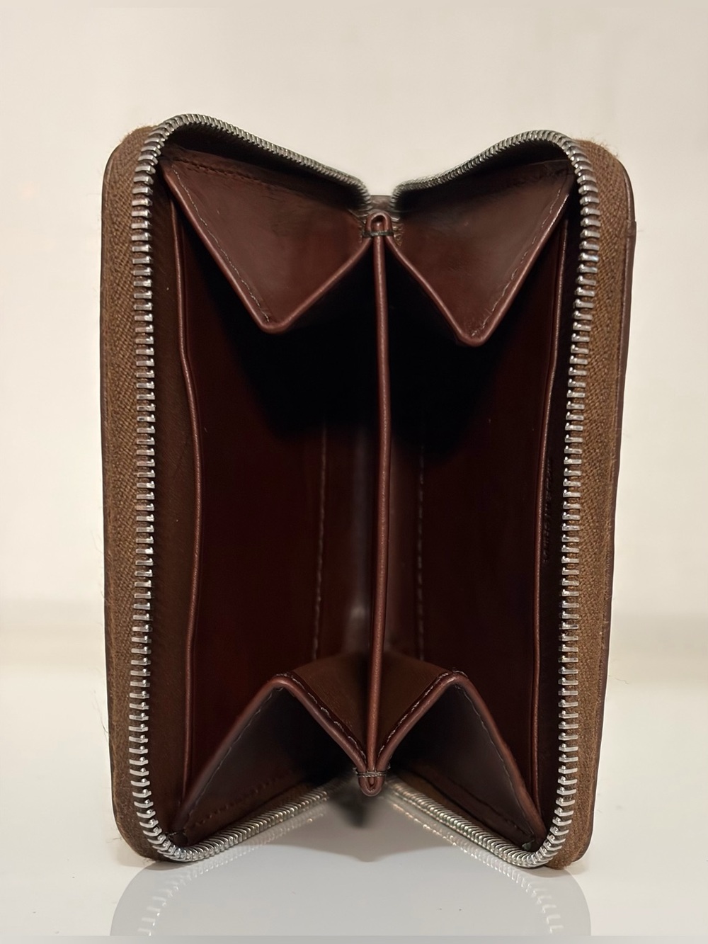 Vintage Coach Glove Tanned Chocolate Leather Zip-Around Wallet & Coin Purse - Picture 7 of 16